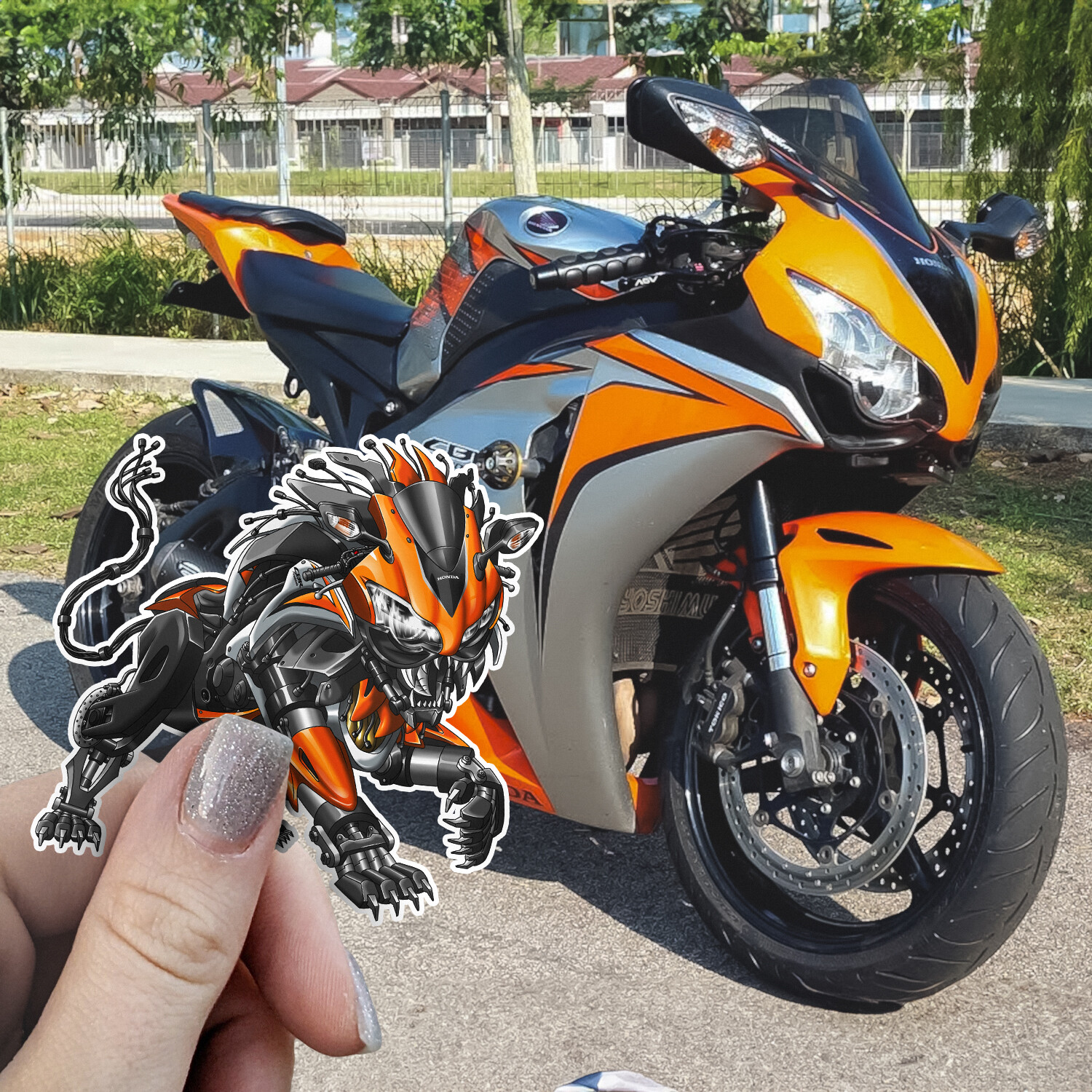 Honda CBR1000RR 2008-2011 Stickers – Set of 3 Kiss-Cut Motorcycle Decals