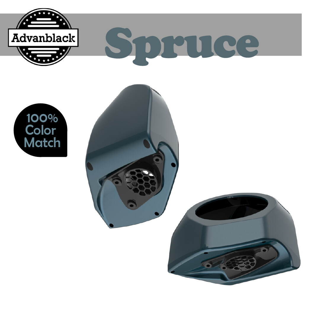 Advanblack 6.5 inches Speaker Pods SPRUCE Fits Harley King Tour Pack