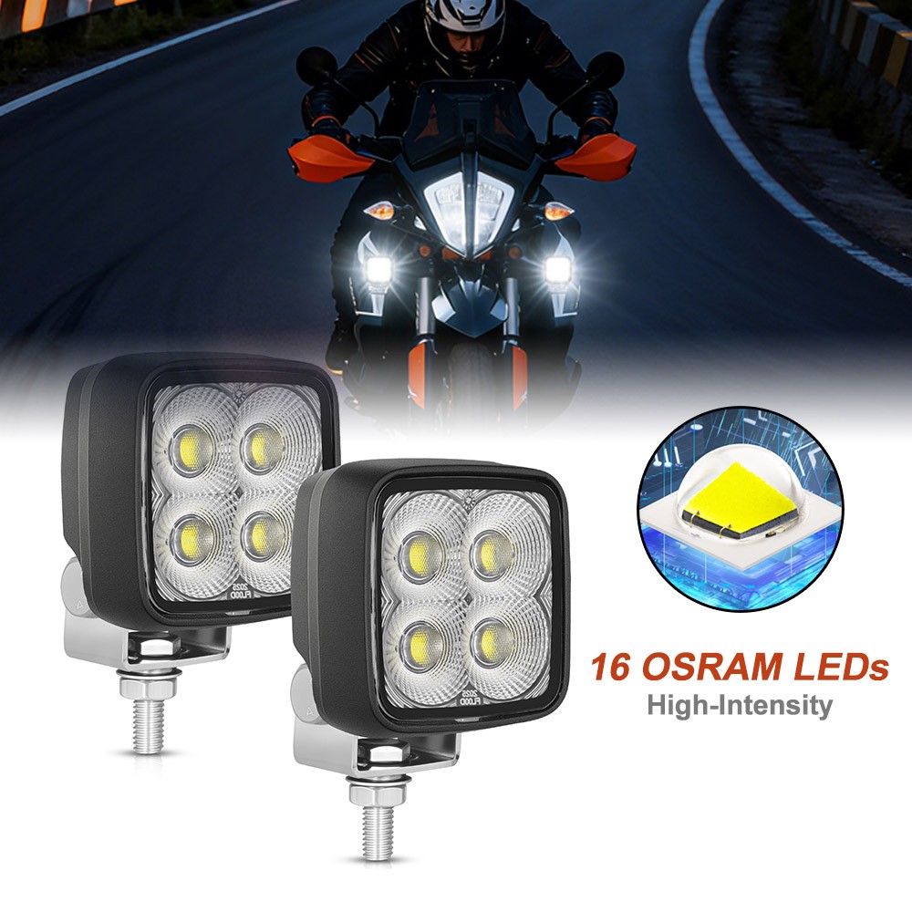 2x 3″ LED Pods Crash Bar Mount Off Road Auxiliary Lights Fog Motorcycle ATV UTV