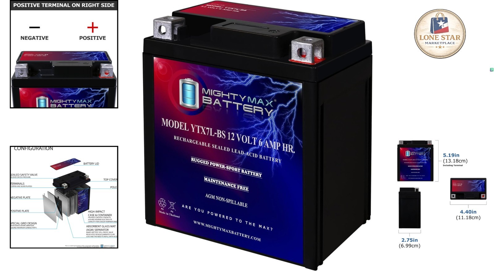 Lightweight 12 Volt 6AH Sealed Lead Acid Battery for Scooters – Easy Install