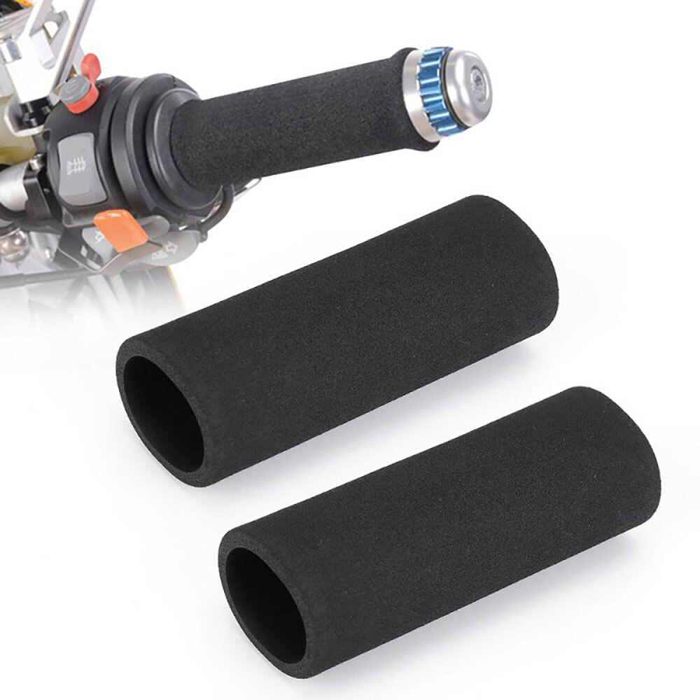2Pcs Motorbike Handlebar Slip-on Foam Covers Anti Vibration For Motorcycle Grip