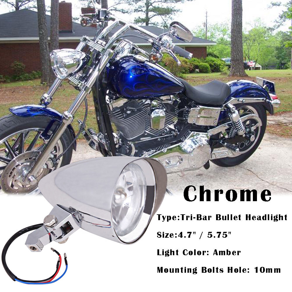 Chrome / Black Headlight Lamp Assembly fit for Sportster XL1200 Dyna Big Twins