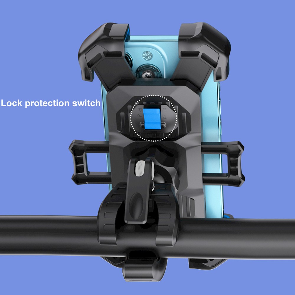 Auto Lock Motorcycle Phone Mount Bike Phone Holder Double Lock Anti-Vibration