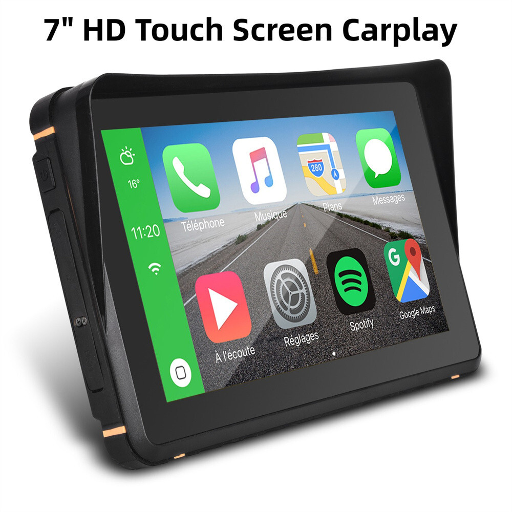 7″ Motorcycle GPS Navi For CarPlay Android Auto Touch Bluetooth Waterproof