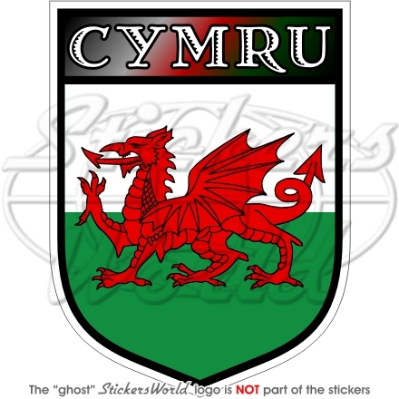 CYMRU Shield WALES UK Welsh 100mm (4″) Vinyl Bumper Sticker Decal
