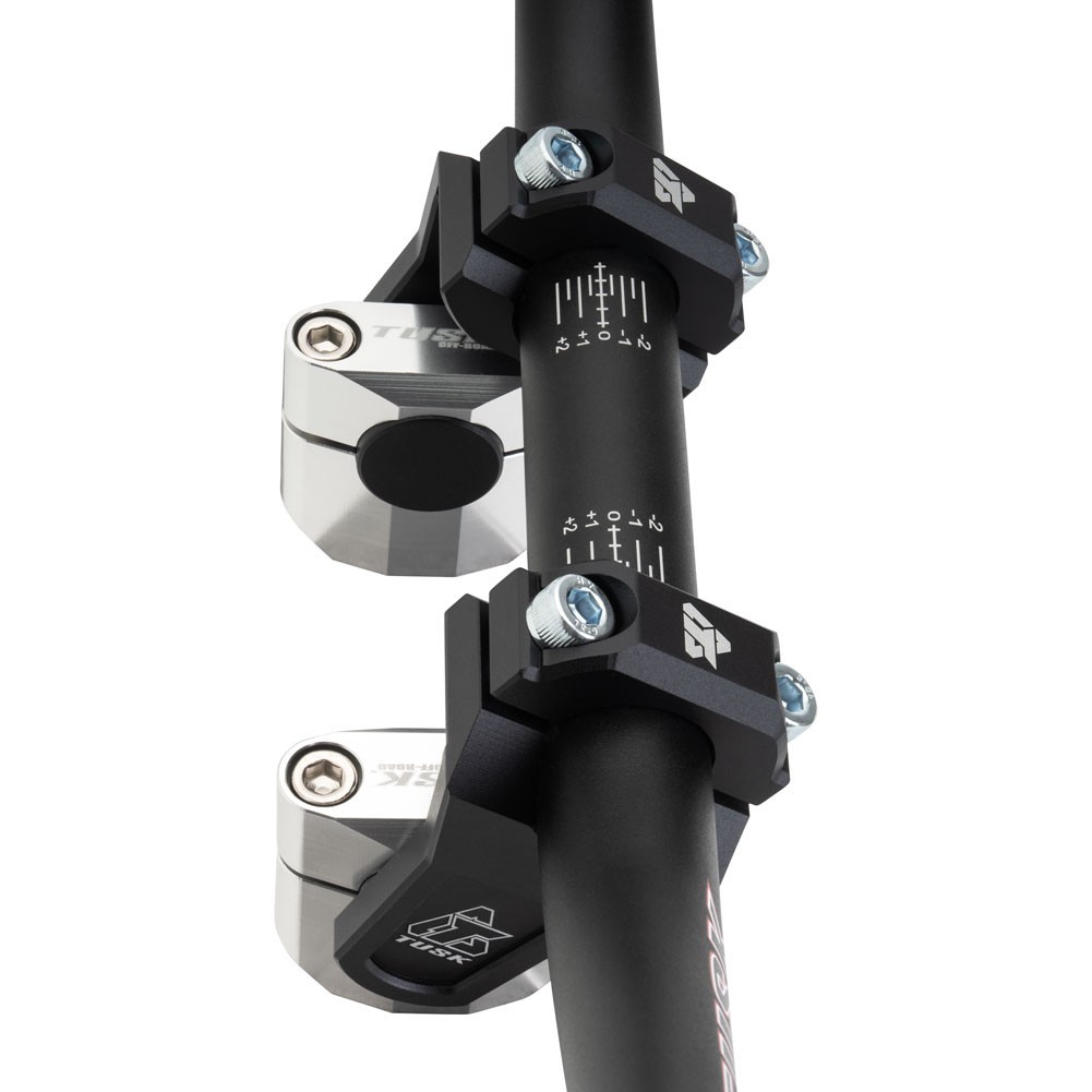 Tusk 2″ Pivoting Bar Risers 7/8″ Bar Clamp to 7/8″ or 1 1/8″ Bars Black