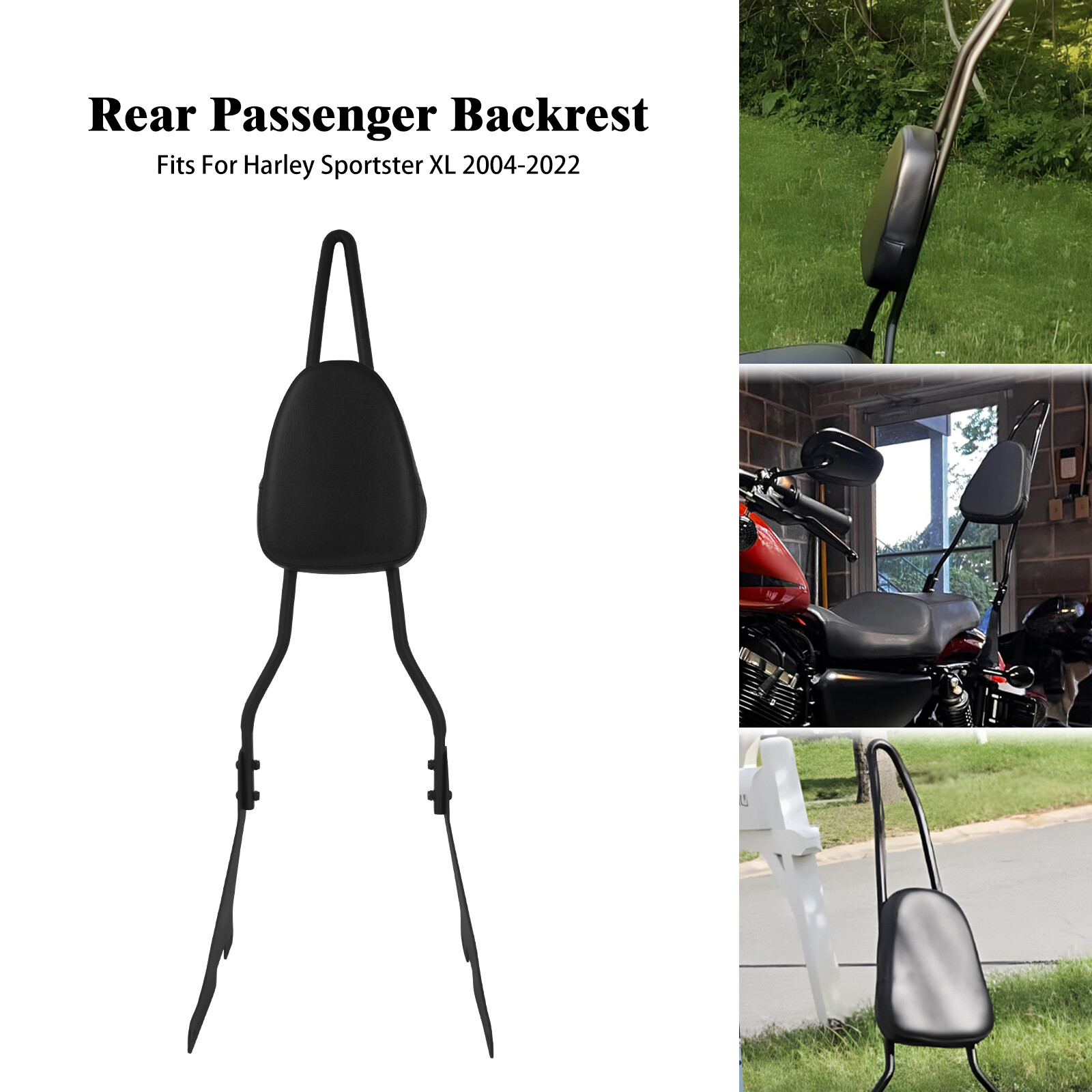 Tall Sissy Bar Backrest W/ Pad Fit For Harley Sportster XL Iron 883 1200 48 72