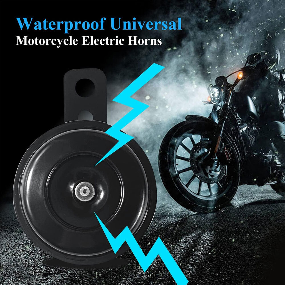 12V Loud 115dB Scooter Horn Black Universal For Honda Suzuki Yamaha Kawasaki US