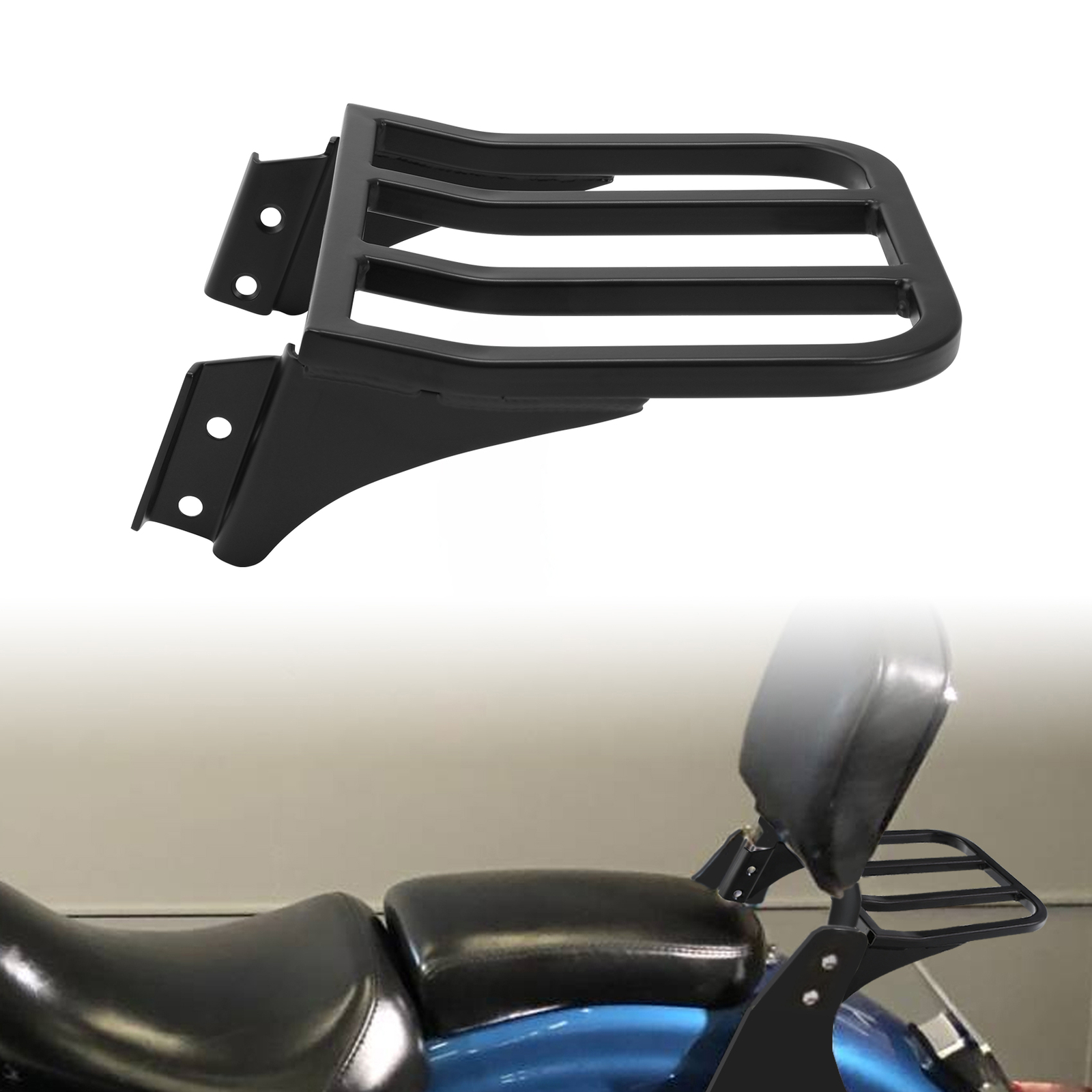 Detachable Rear Backrest Luggage Rack Fit For Harley Dyna Softail Sportster XL