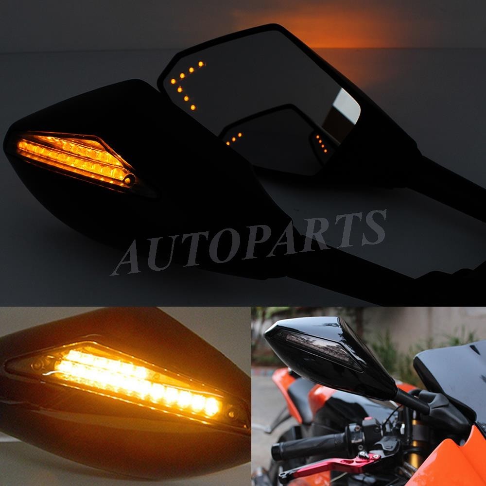 Matt black LED Turn Signal Integrated Mirrors for Suzuki GSX-R 600 750 2001-2003