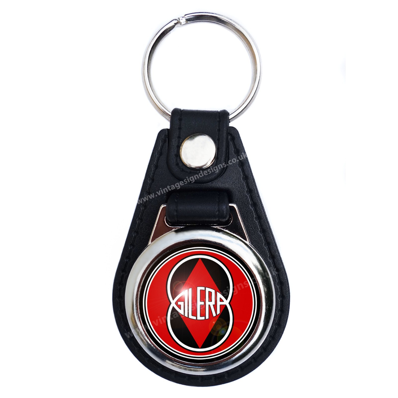 GILERA FAUX LEATHER KEY RING / KEY FOB. CLASSIC GILERA MOTORCYCLES.