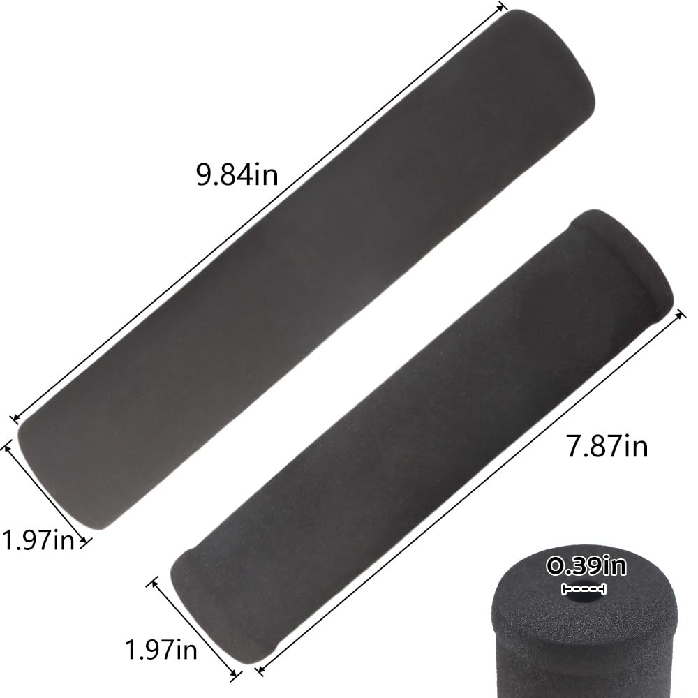 2 Pack Black Crossbar Handlebar Round Foam Pad Protector 7.87 And 9.84 Inch