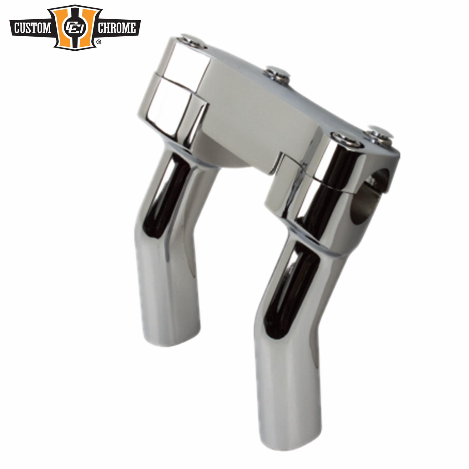 Chrome Handlebar Risers & Top Clamp Fit For Harley 1974-Up 3 1/2″ Riser Spacing