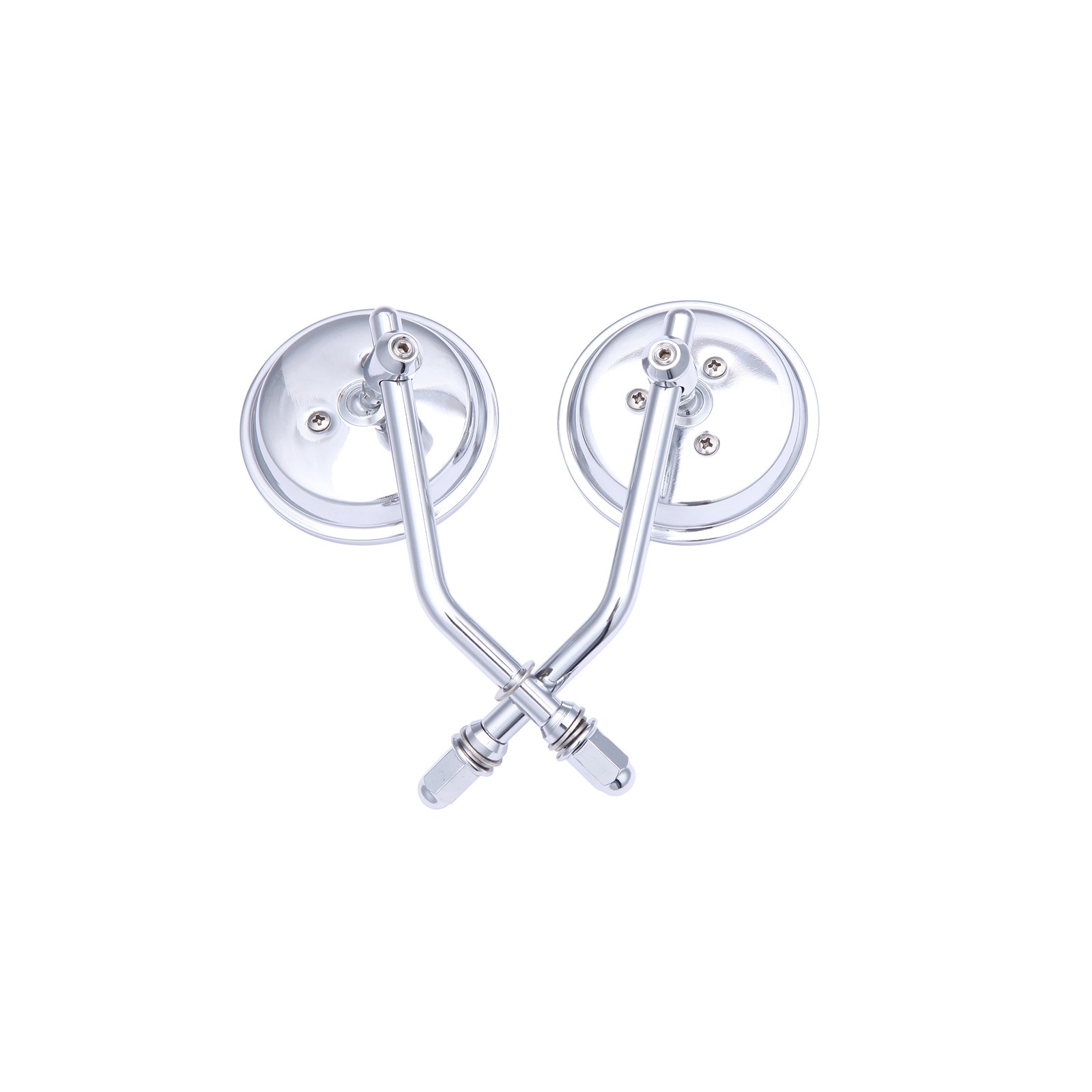 Chrome Round Motorcycle Rearview Mirrors For Harley Softail Dyna Bobber Chopper