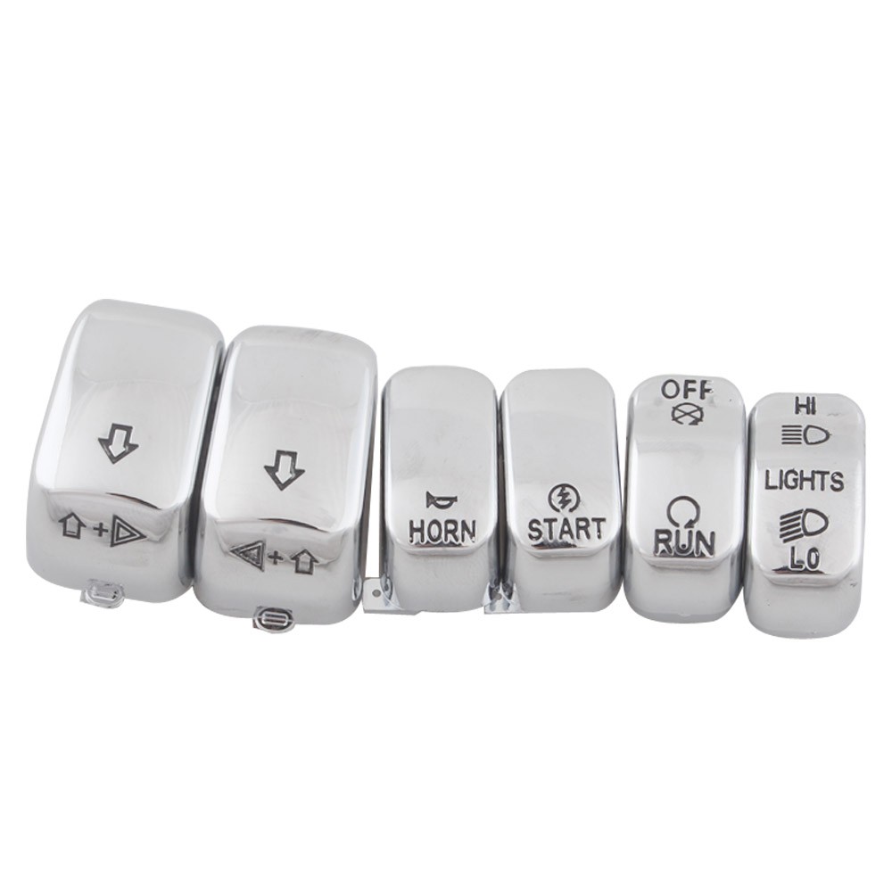 For Harley Softail Custom 96-10 Chrome Hand Control Switch Housing Button Caps