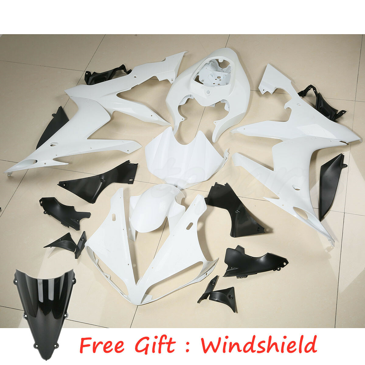 Unpainted White Fairing Body Work Kit Fit For Yamaha YZF R1 2004-2006 2004 2005