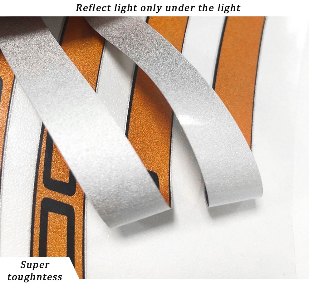 Reflective Motorcycle Rim Stripes Wheel Decals Tape Sticker Car Bike SUV