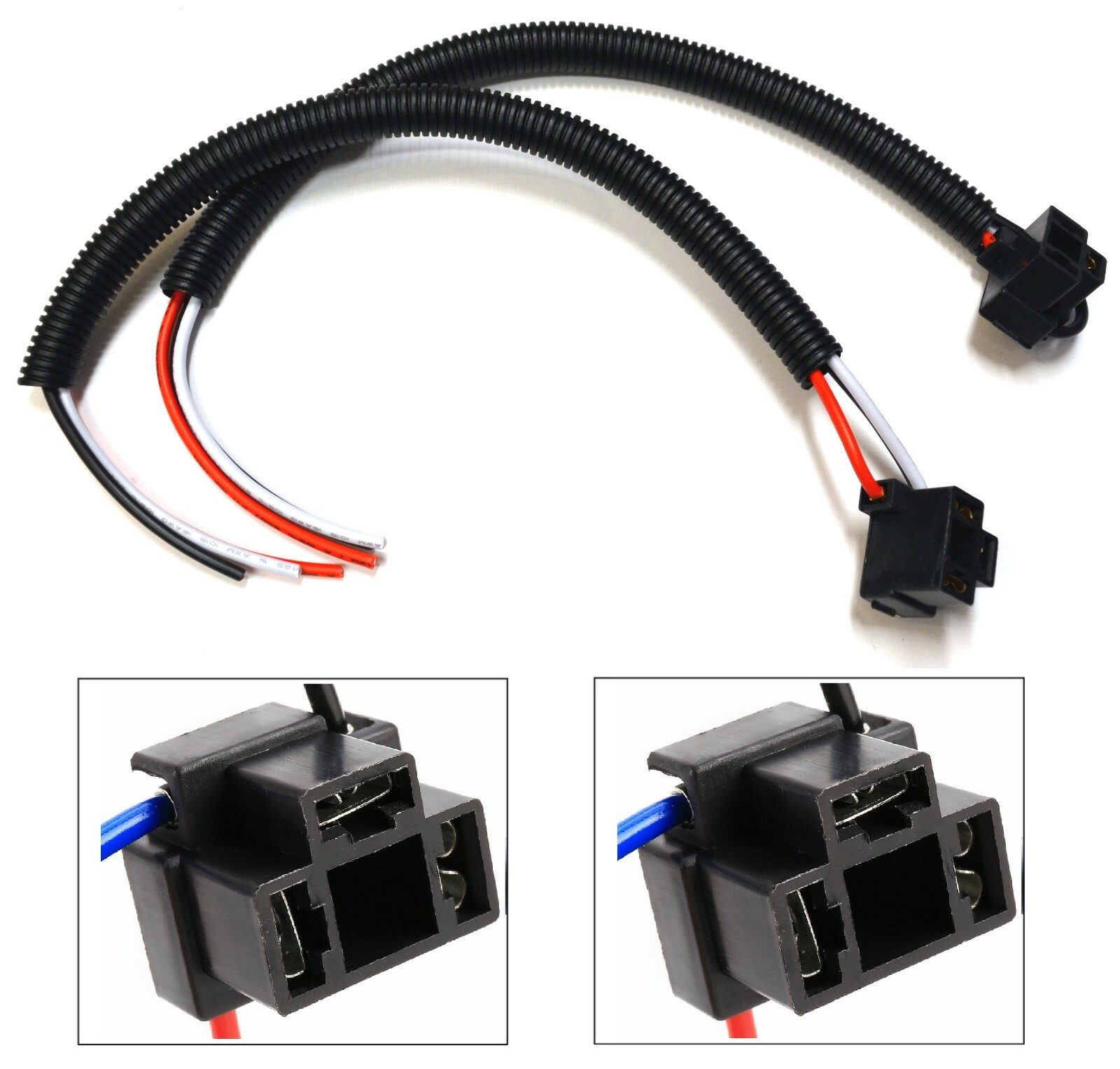 Extension Wire Pigtail Female P A 9003 H4 Two Harness Headlight Bulb Socket Lamp