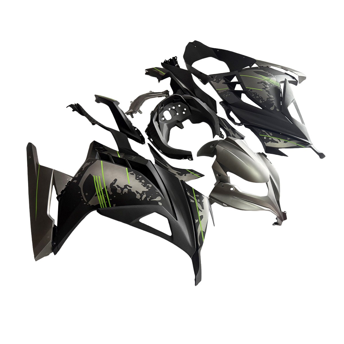 Iron Gray Black Fairings for Kawasaki Ninja 300 2013 2017 ABS Injection Bodywork