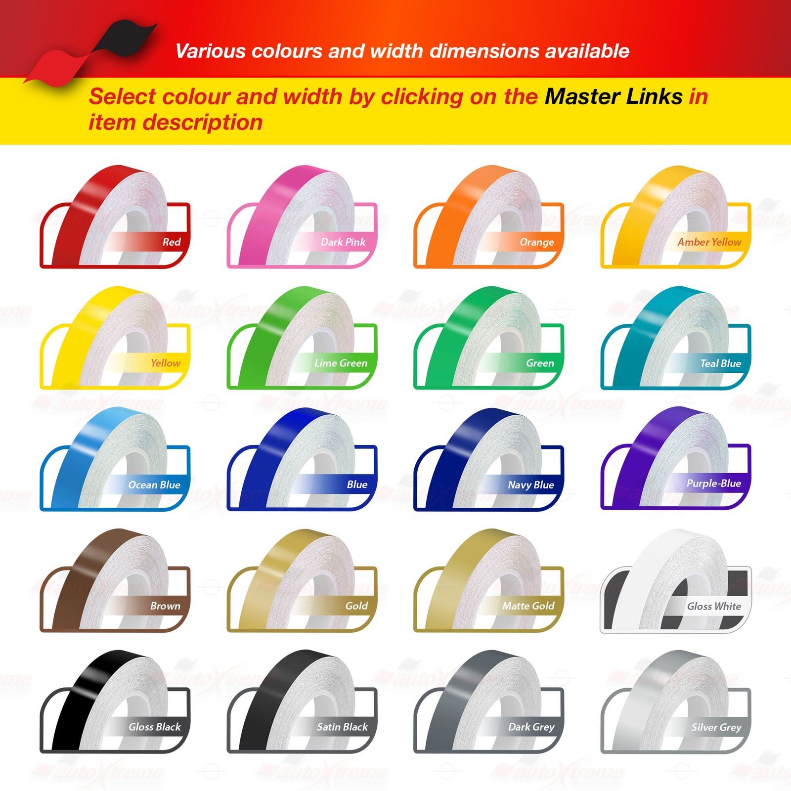 3″ Roll Vinyl Pin Stripes DIY Self Adhesive Line Car Tape Decals Stickers 76mm