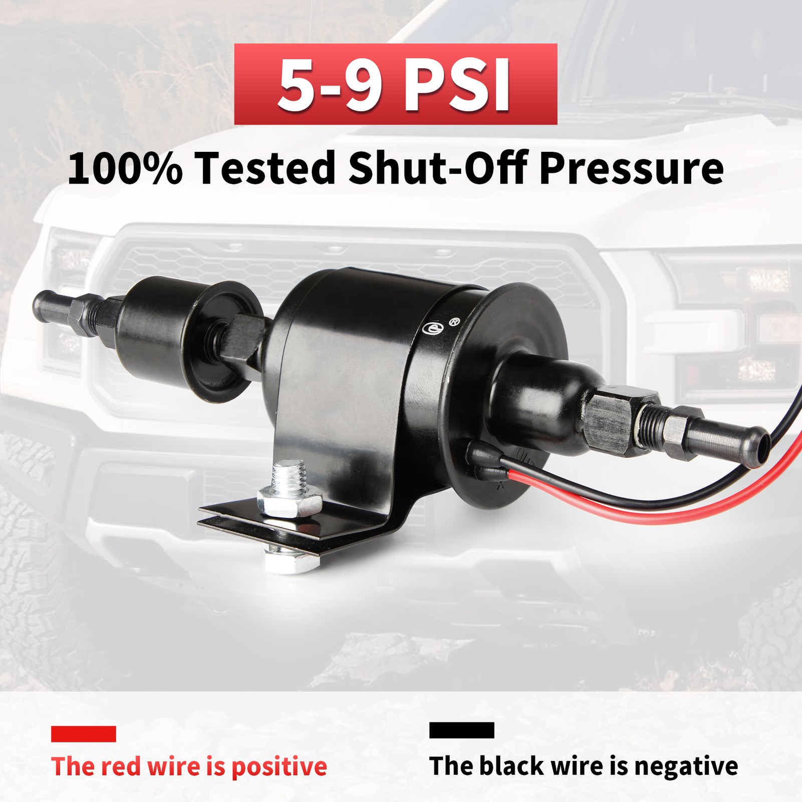 12V Universal Electric Fuel Pump Gas Diesel High Pressure 5-9 PSI E8012S Trucks