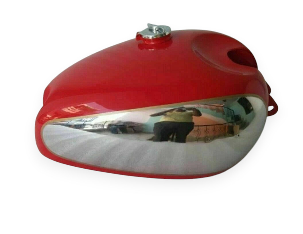 Fit For Panther M100 M120 Chrome & Red Painted Gas Fuel Petrol Tank With Cap