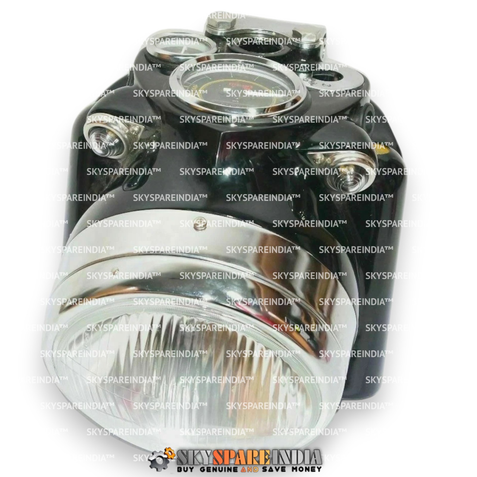 Headlamp Headlight Casing Complete Assay Compatible With Royal Enfield Bullet