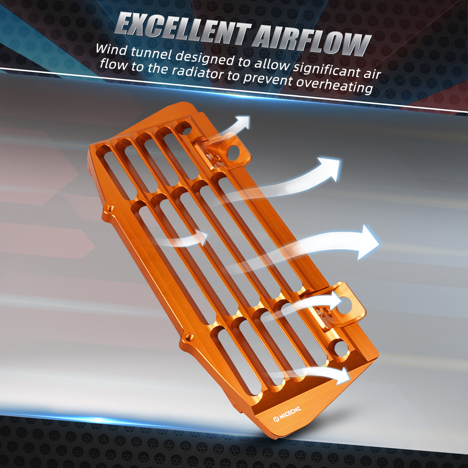 NiceCNC Radiator Guards For KTM 250 350 450 SXF XCF 16-22 300 EXC XCW 2017-2023