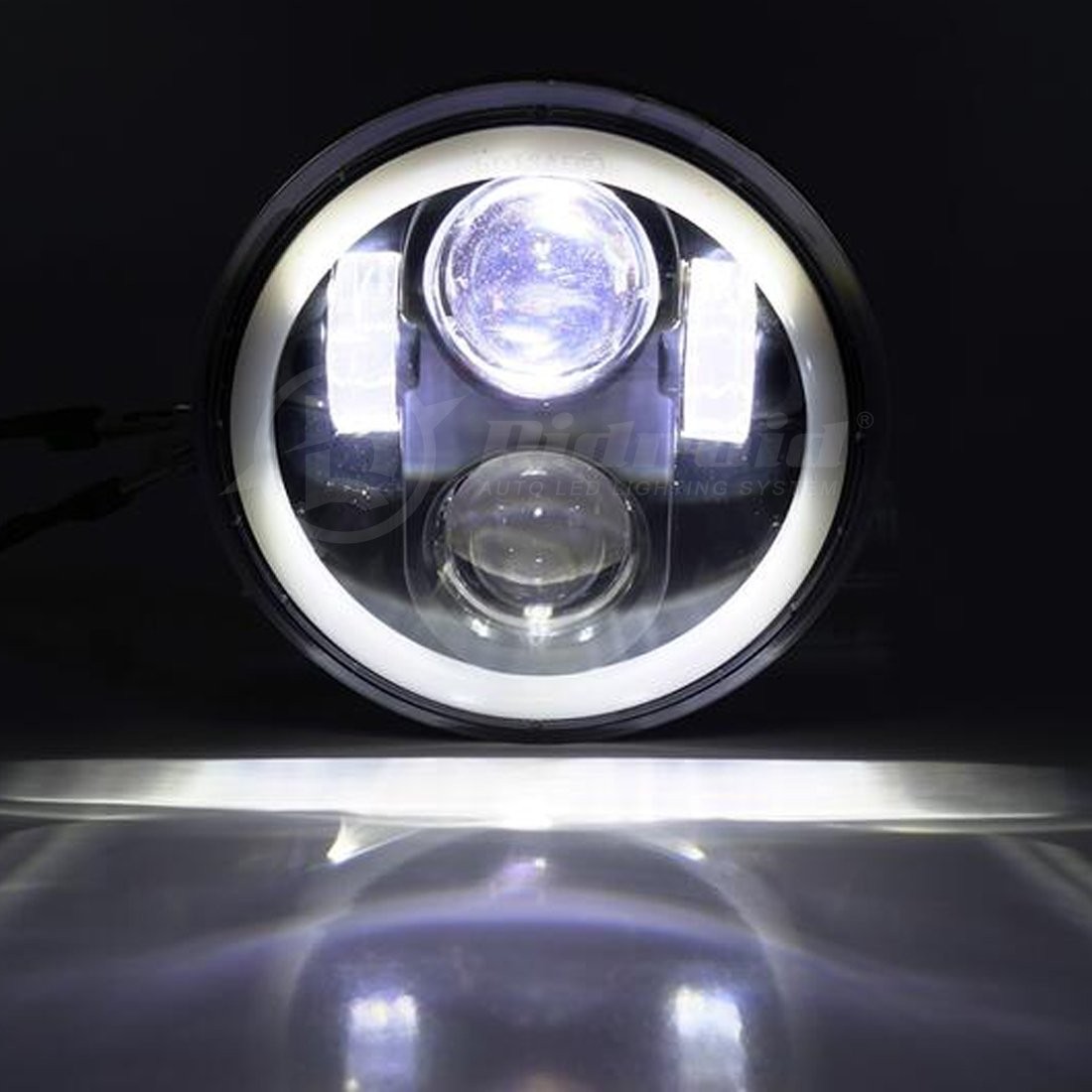 Black 5-3/4″ 5.75 80W LED Headlight for Harley Sportster Dyna Softail Motorcycle