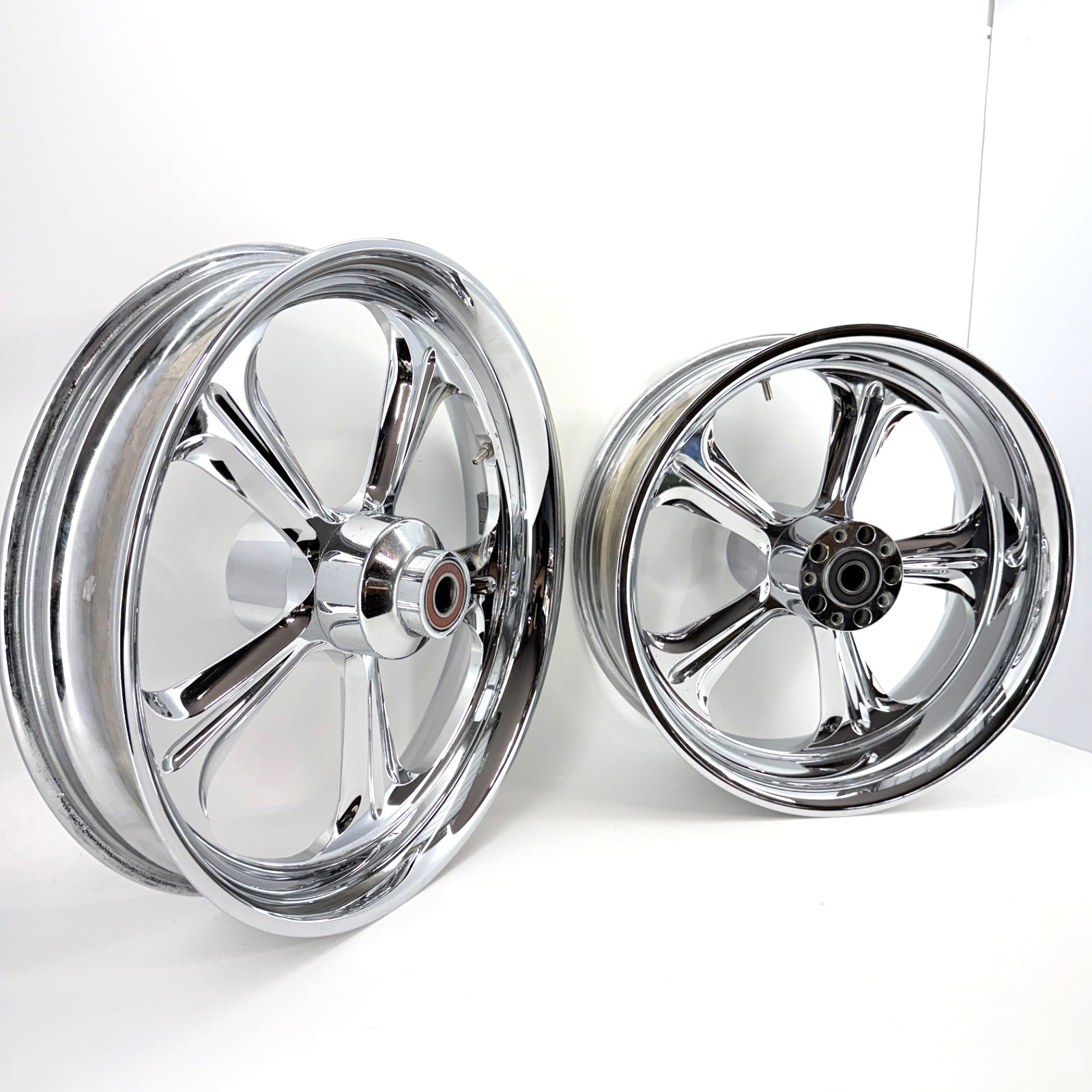 Performance Machine Wrath Chrome Wheel Set Harley Fat Boy Lo 17×6 18×3.5 25MM