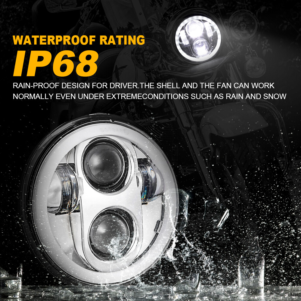 DOT 5-3/4″ 5.75″ 105W Projector LED Headlight DRL for Harley Motorcycle Motor US