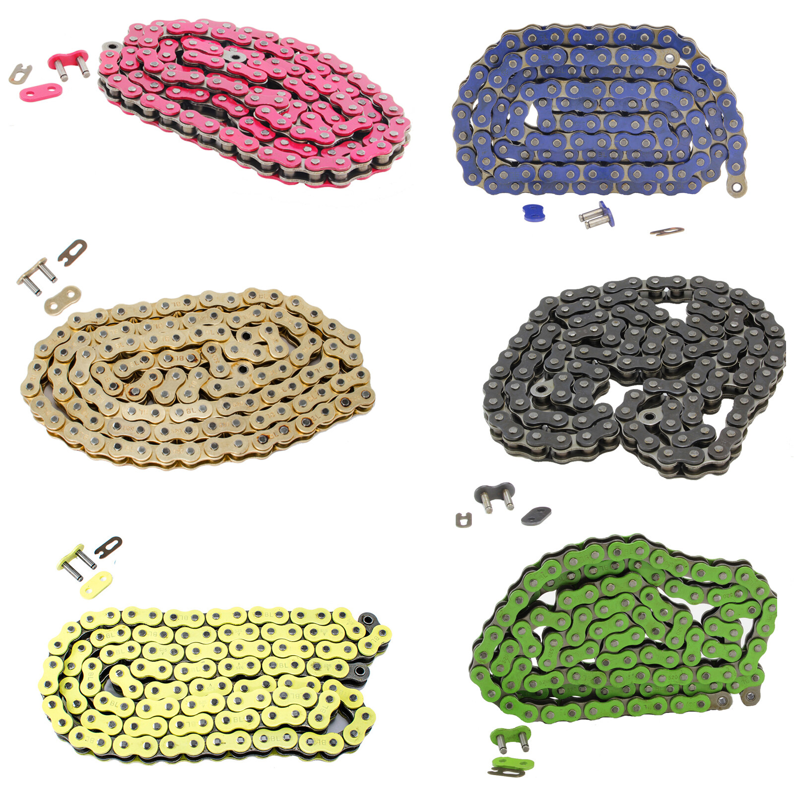520 Motorcycle Atv Non O-Ring Drive Chain 520-Pitch with 1 Connecting Link