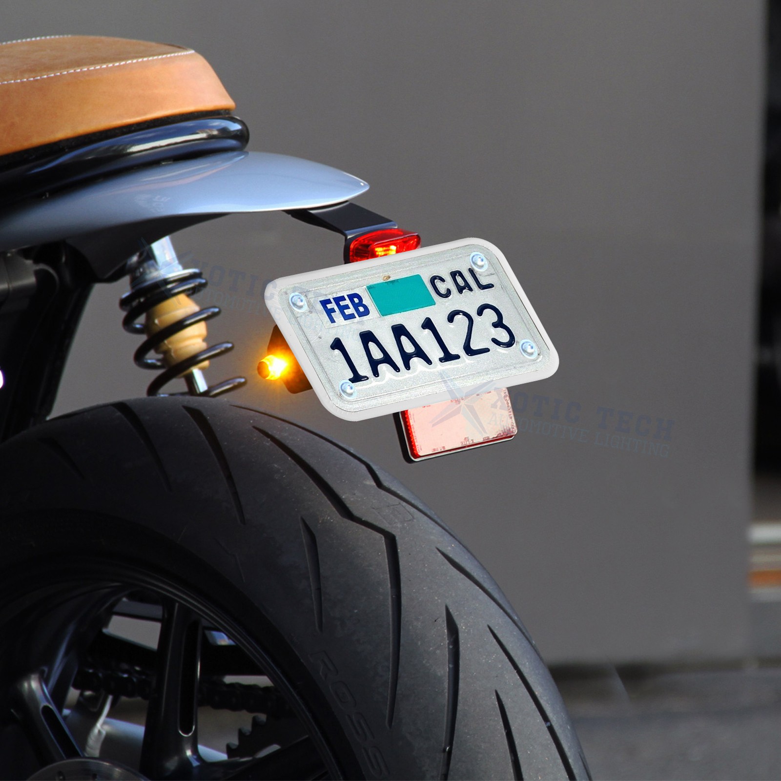 White Motorcycle Silicone License Plate Frame Rust Proof Weather Proof Universal