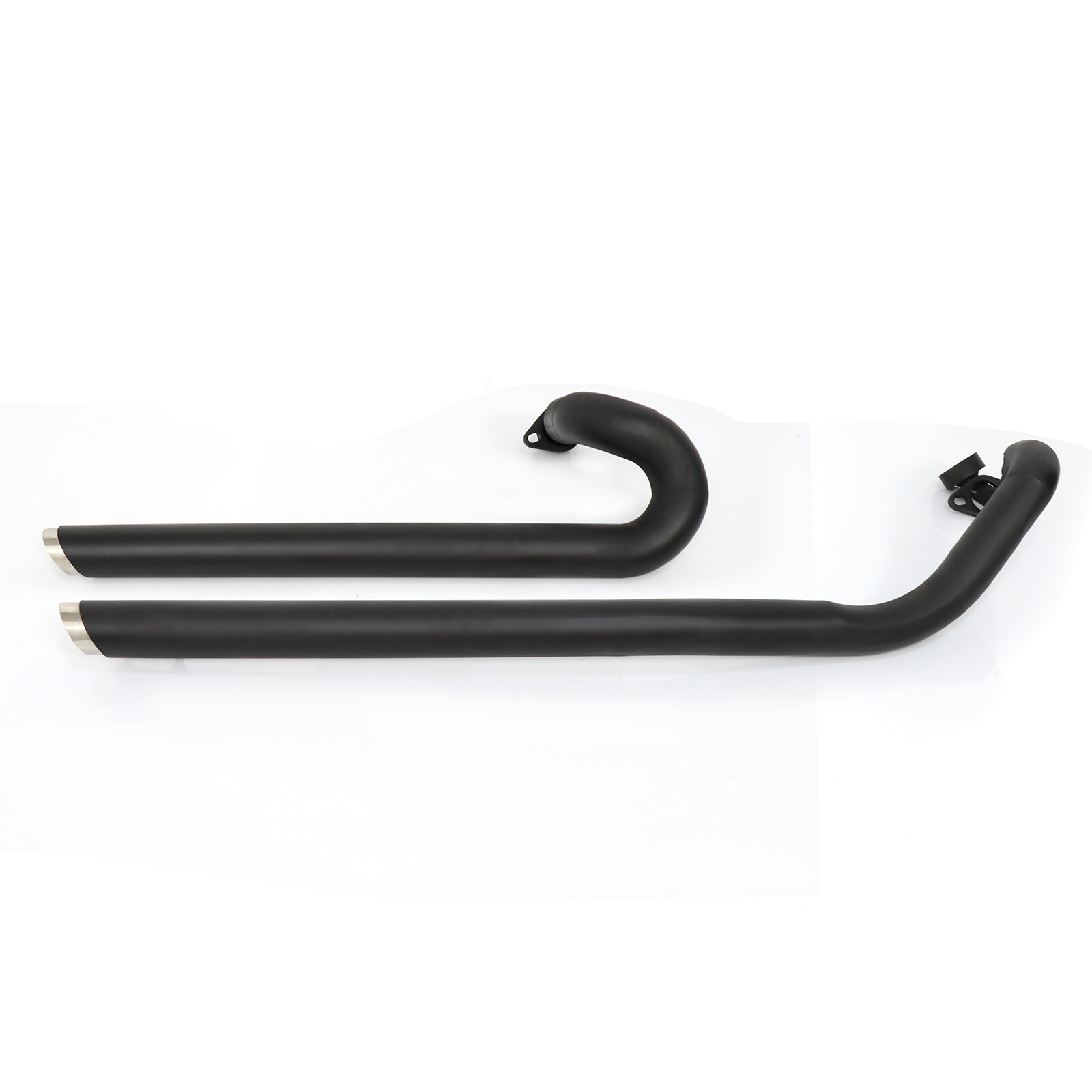 Shortshots Staggered Exhaust Pipes For Yamaha V Star 1100 XVS1100 DragStar Black