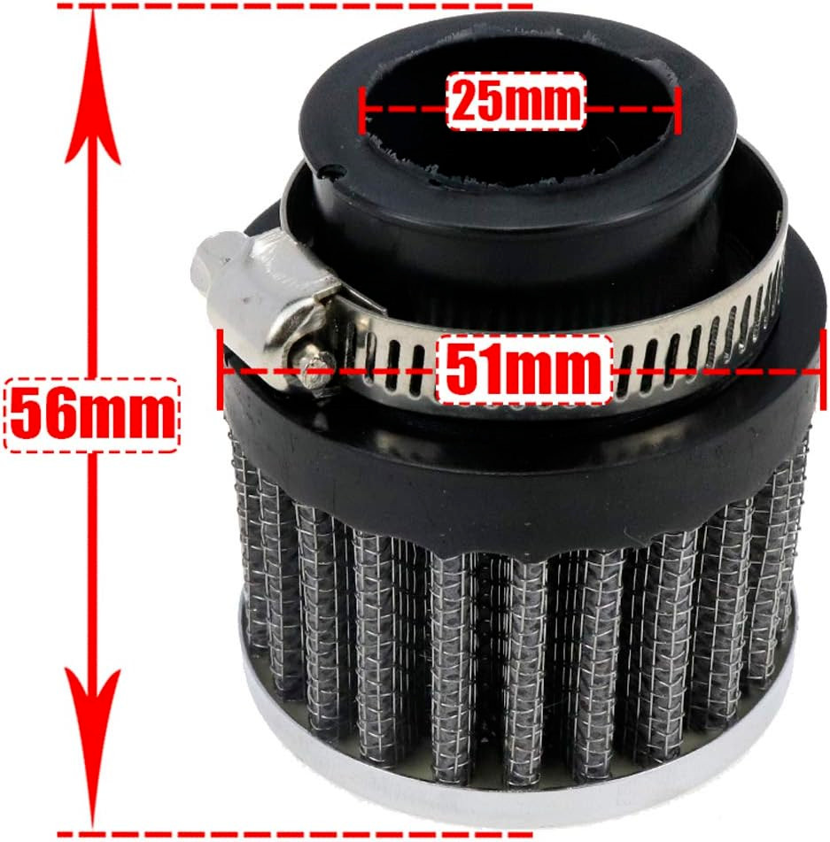 UNIVERSAL 25mm ID Air Filter for Moped Scooter Motorcycle Pit Bike ATV Generator
