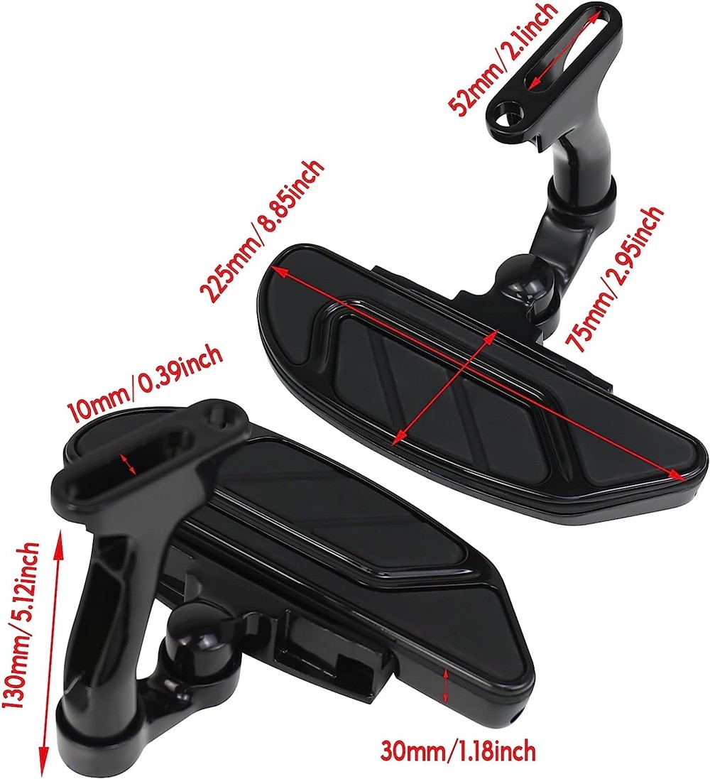 AirFlow Style Rear Passenger Footboard w/ Mount For Harley CVO 2014-2021 US