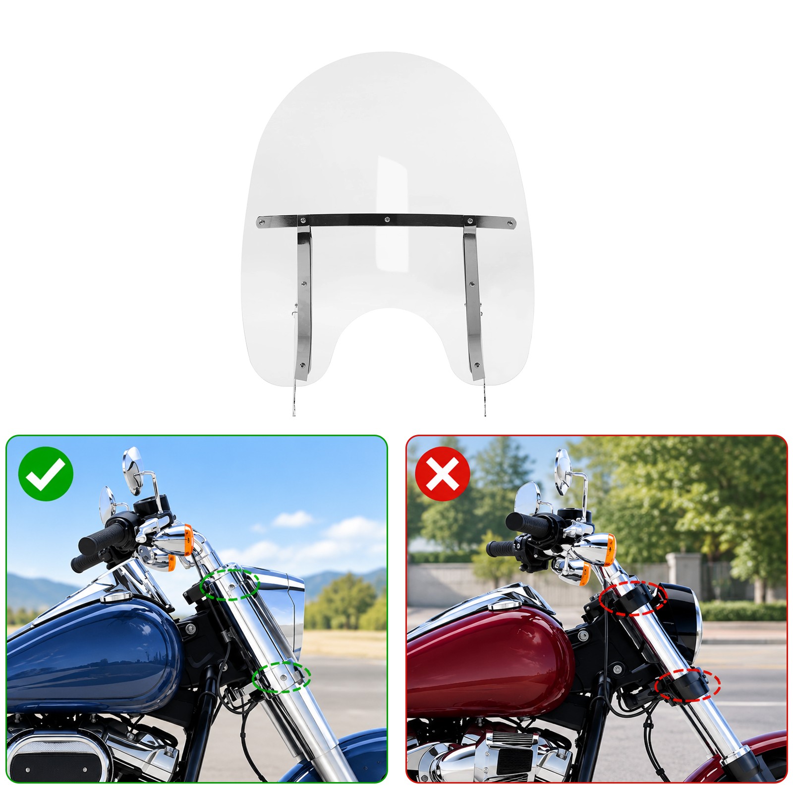 Clear Windscreen Windshield For Harley Softail FLST FLSTC FLSTF FLSTFB 2000-2017