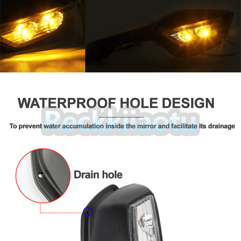 1 Pair Mirror with Turn Signals For Kawasaki Ninja ZX6R ZX636 2009-2023