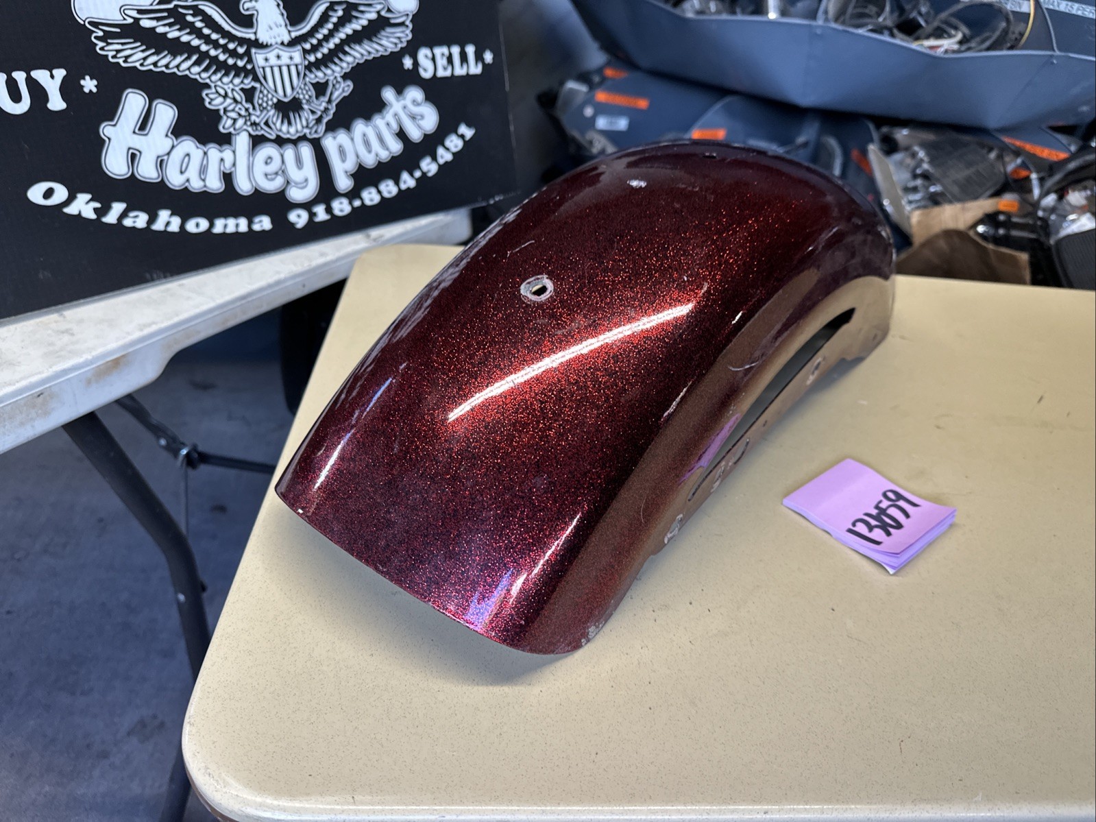 Harley Hard Candy Red Sportster Fender Custom Scratches Rear Metalflake OEM