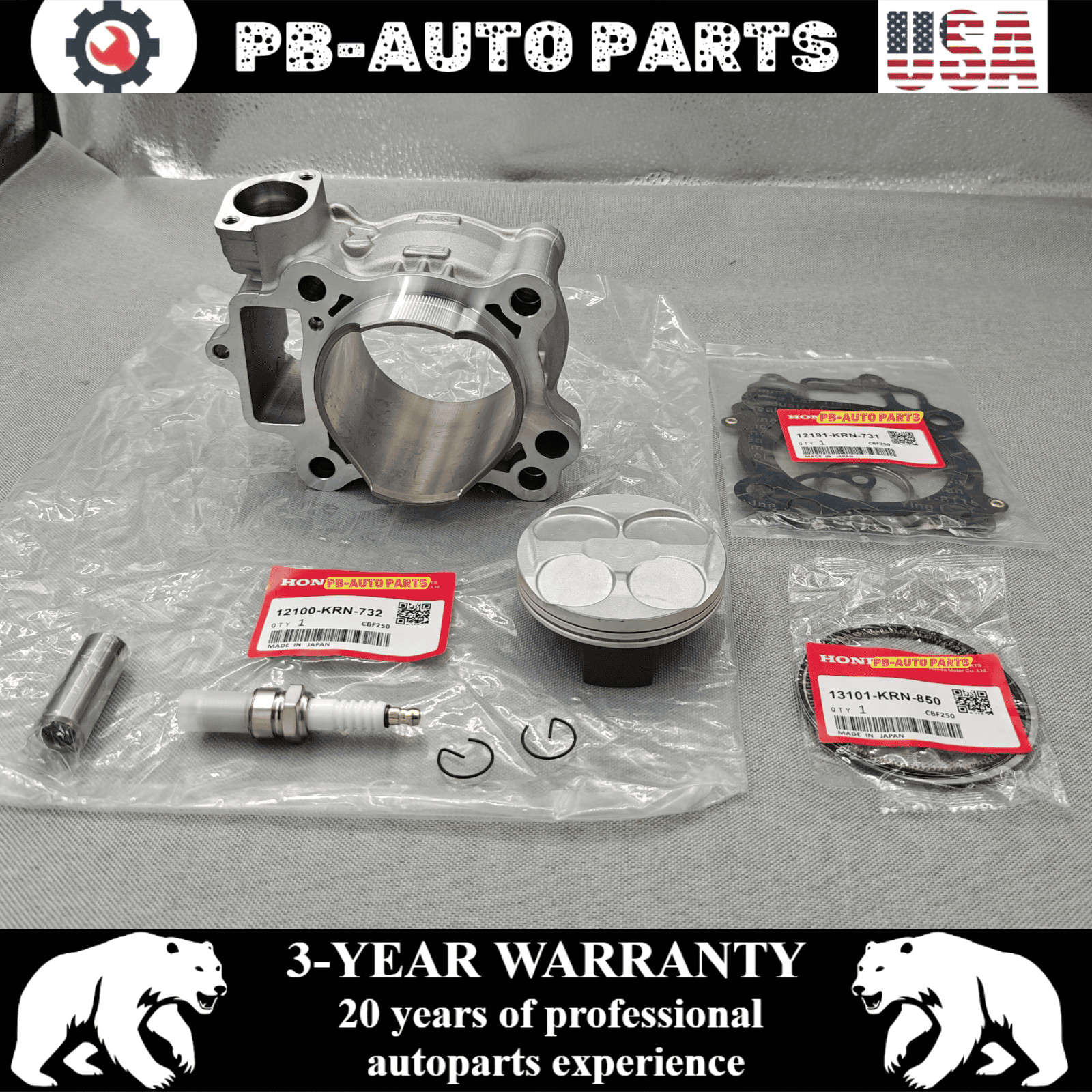 NEW OEM TOP END KIT W/ CYLINDER 78MM FOR HONDA CRF250R CRF250X 2004-2017