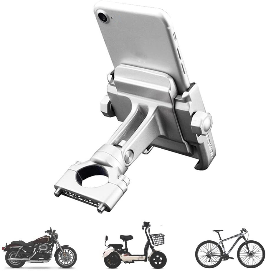 Cell Phone Mount Holder Motorcycle Bike Bicycle 360 Rotation Handlebar Install