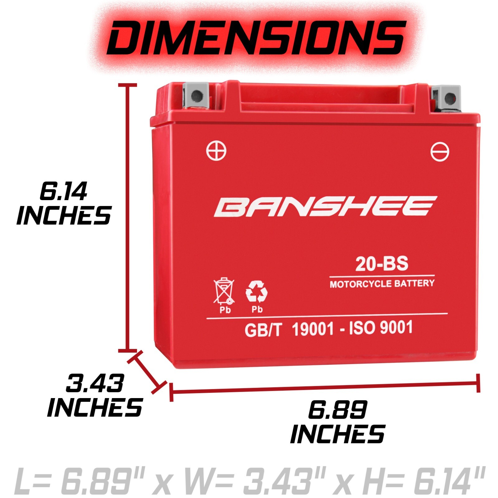 Banshee Replacement Ytx20-Bs Motorcycle Battery For Harley-Davidson 1340Cc Fx/Fx