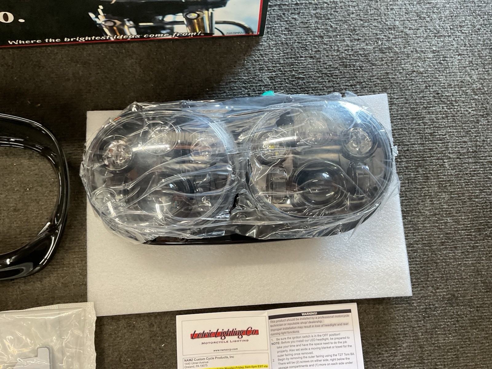 Letric Lighting Co LED Headlight Black/Black Harley Davidson 98-13 FLTR