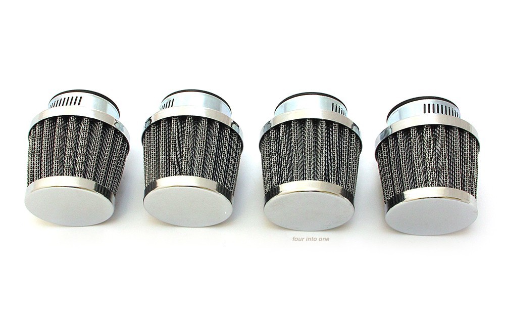Small Chrome 39mm Air Filter Pod Set of 4 – Honda CB500 CB550 CB750 1969-1976