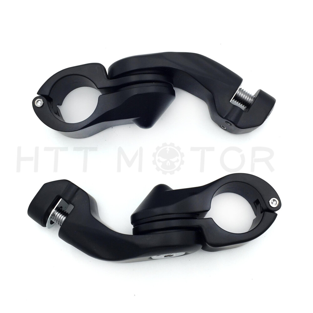 1.25″ 32mm Chrome Highway Short Angled Foot Peg Mount Kit For Harley Touring