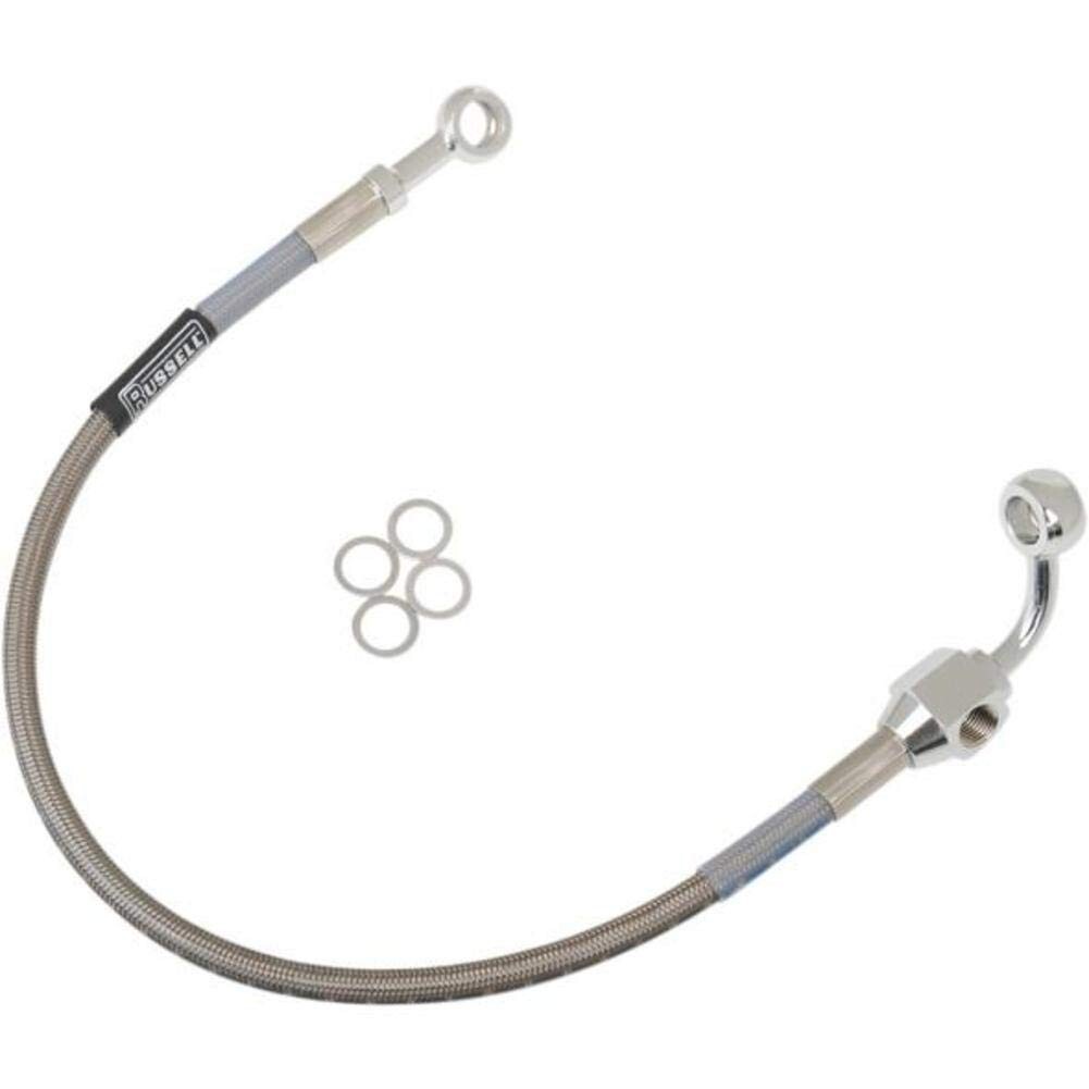 Russell R08836DS Braided Rear Brake Line Kit Stainless 91-99 Harley Dyna 49621