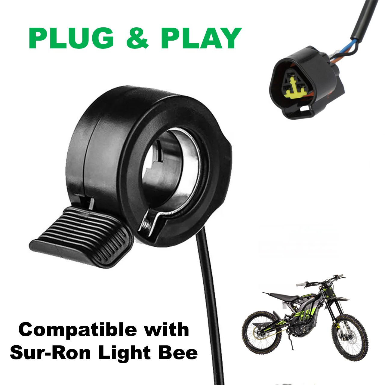 Surron Throttle Electric Thumb Throttle – Plug & Play Zippy Thumb Throttle – USA