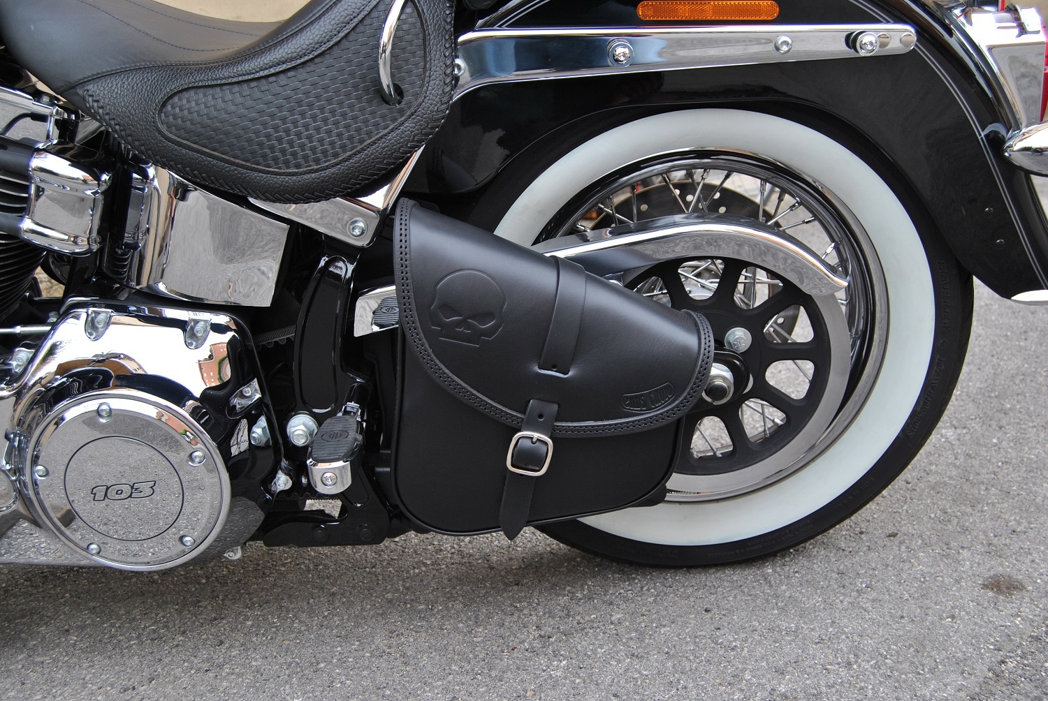 SADDLE BAG FOR HARLEY DAVIDSON SOFTAIL AND RIGID FRAME ITALIAN LEATHER&STYLE