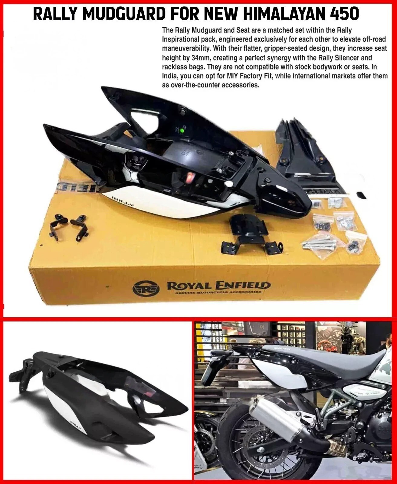 Off-Road Rally Mudguard for Royal Enfield Himalayan 450 – Custom Fit
