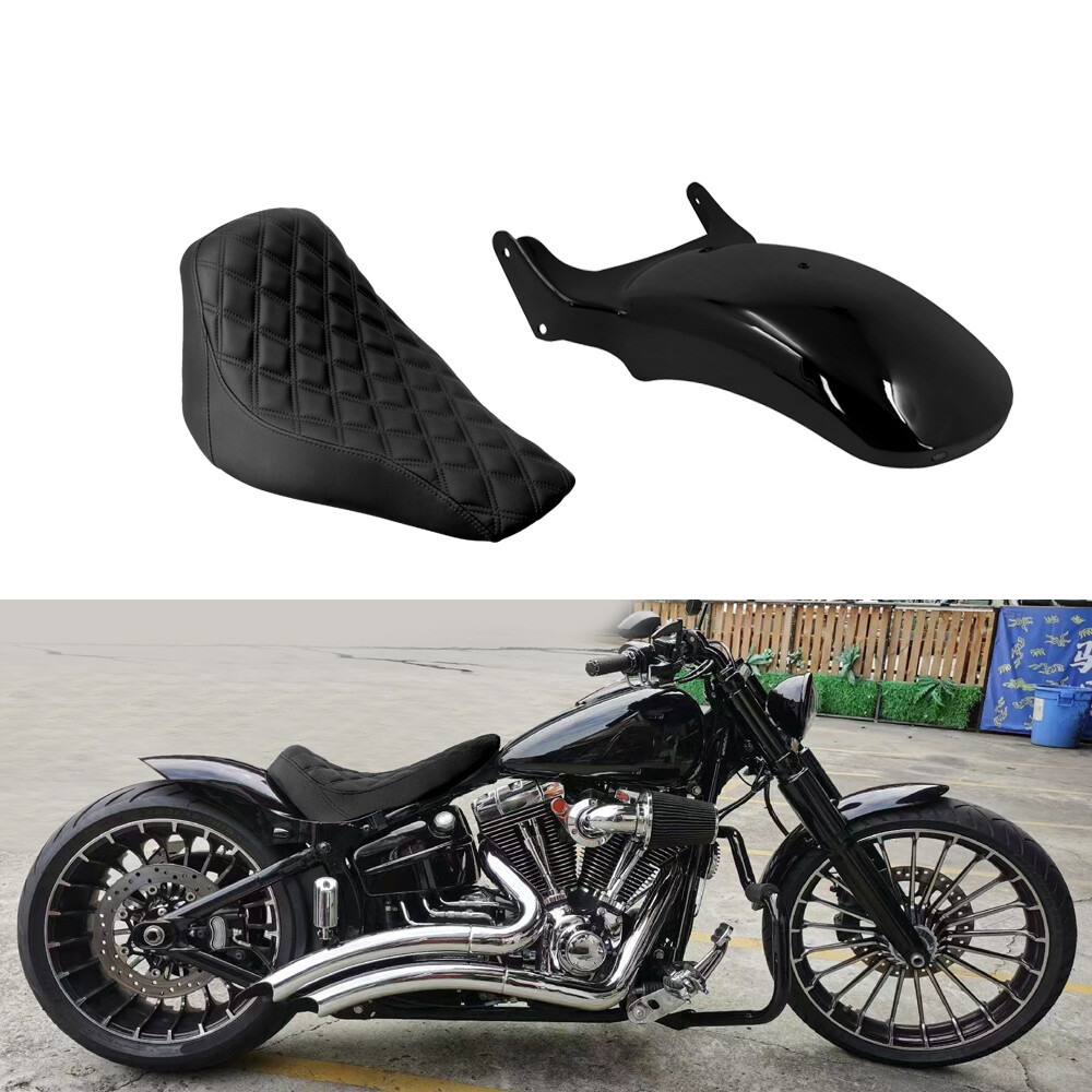Driver Seat W/ LED Rear Short Fender For Harley Softail Rocker FXCW FXCWC 08-17